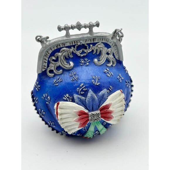 Victorian Style True Blue Miniature Shoe, Hat, Purse, Stand By Willow Hall - Picture 10 of 12